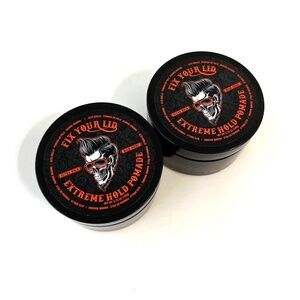 New 2pack FIX YOUR LID Extreme Hold Pomade Ultra Hold High Shine 3.75oz